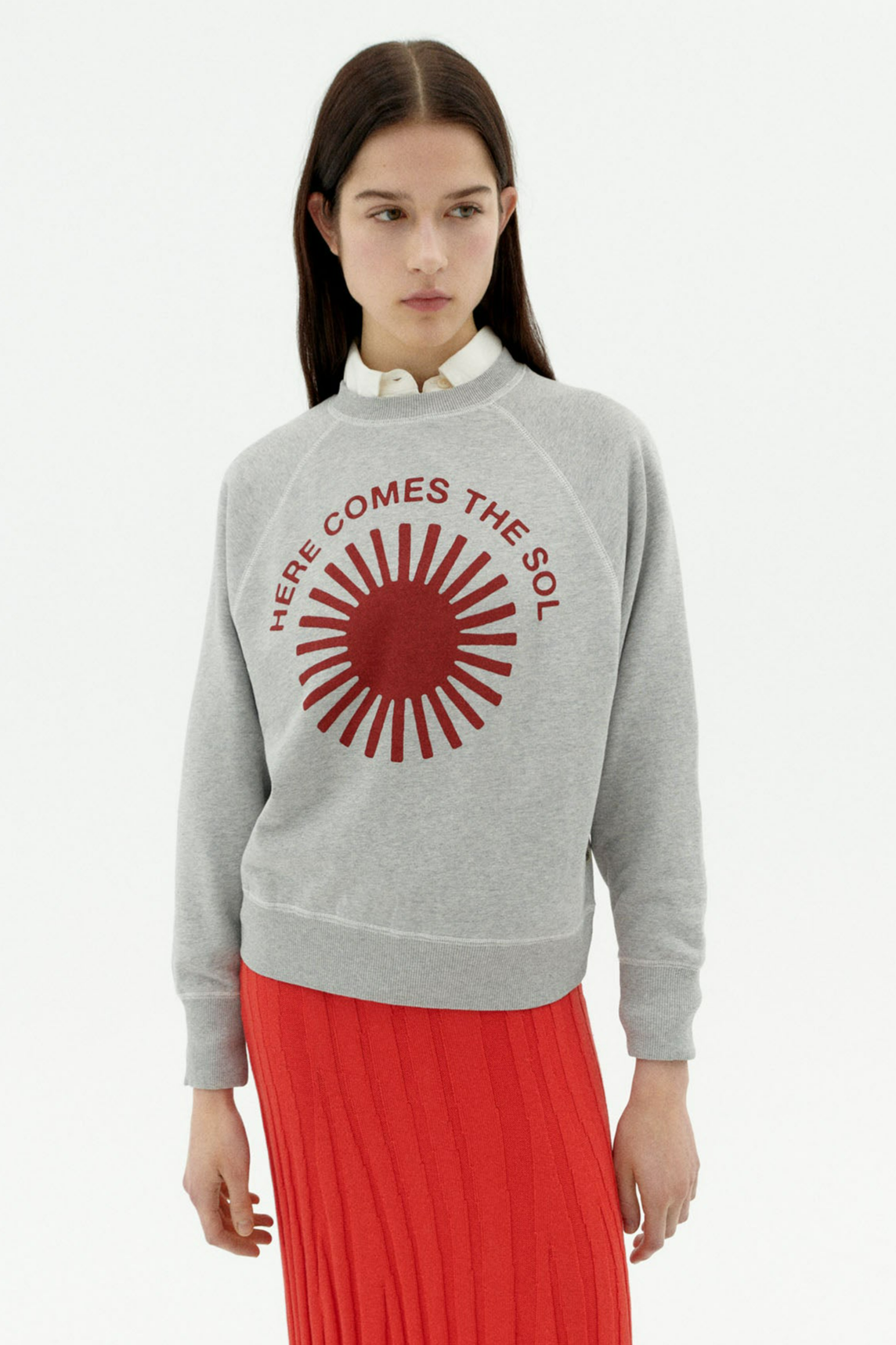 Thinking mu Damen vegan Sweatshirt Bonnie Retro Sun Grau