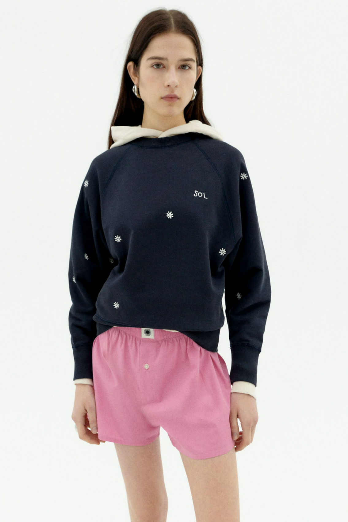 Thinking mu Damen vegan Sweatshirt Bonnie Solsol Marineblau