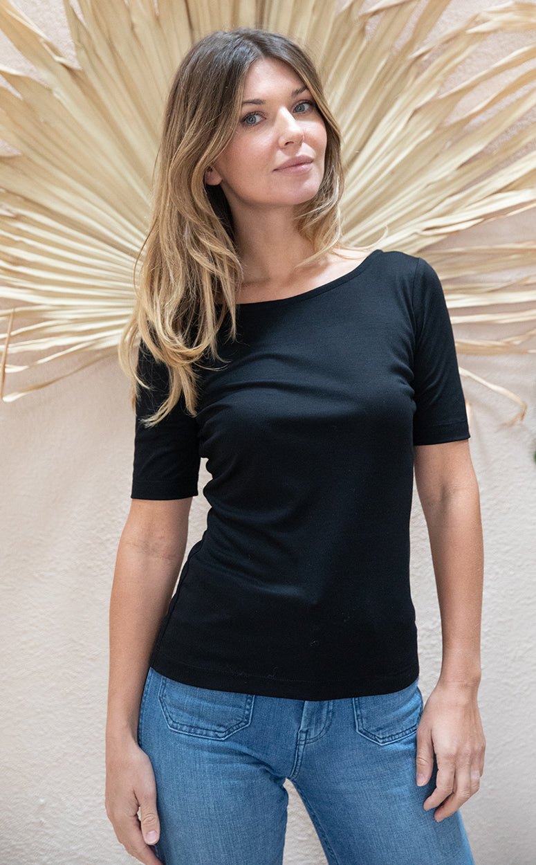 Avani Damen vegan T-Shirt Jasmine Schwarz