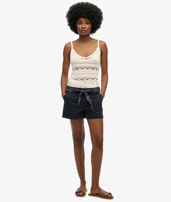 Superdry Klassieke Chinoshort Blauw