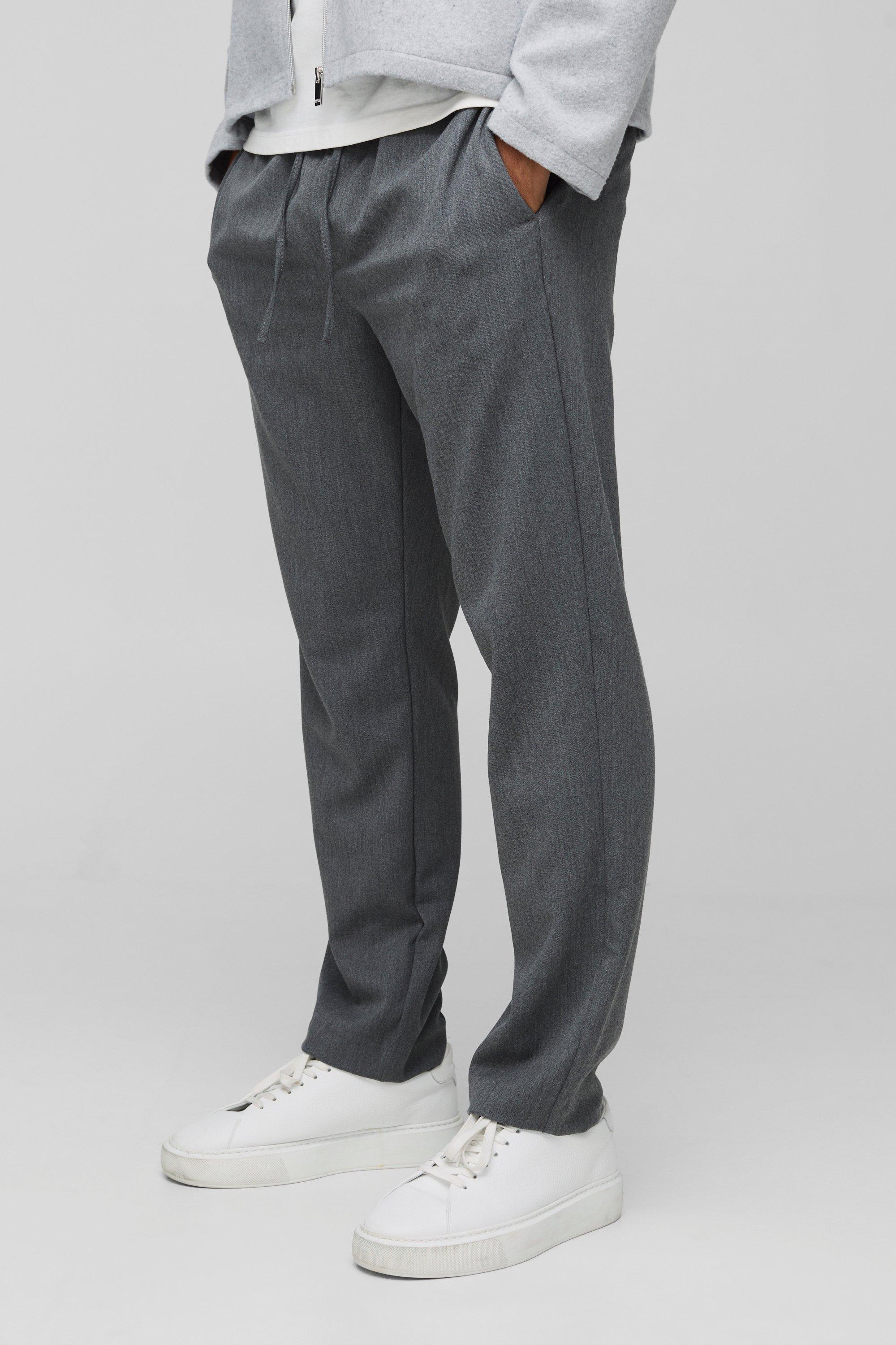 Boohoo Nette Geweven Joggingbroek Met Elastische Taille, Grey