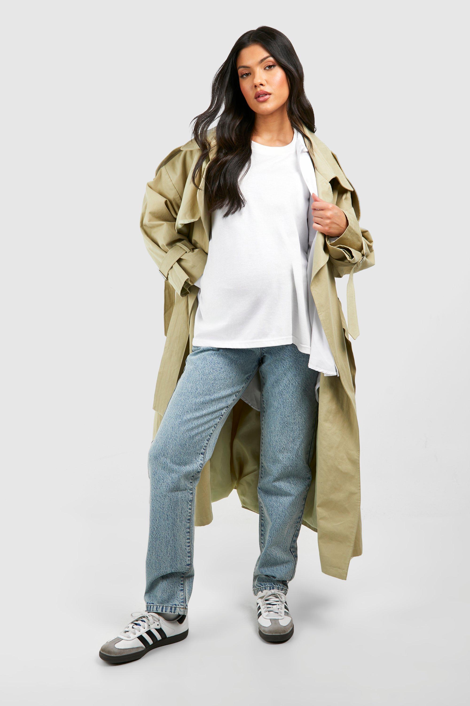 Boohoo Zwangerschap Over The Bump Rechte Pijpen, Light Blue