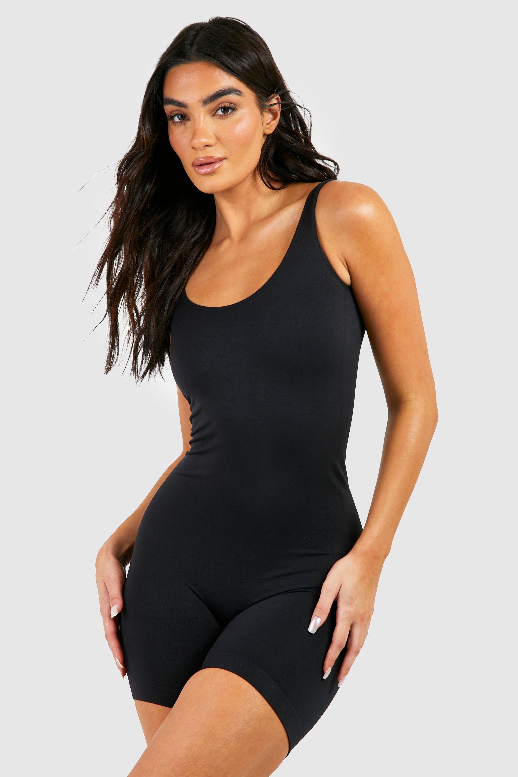 Boohoo Corrigerend Naadloos Corrigerend Leotard, Black