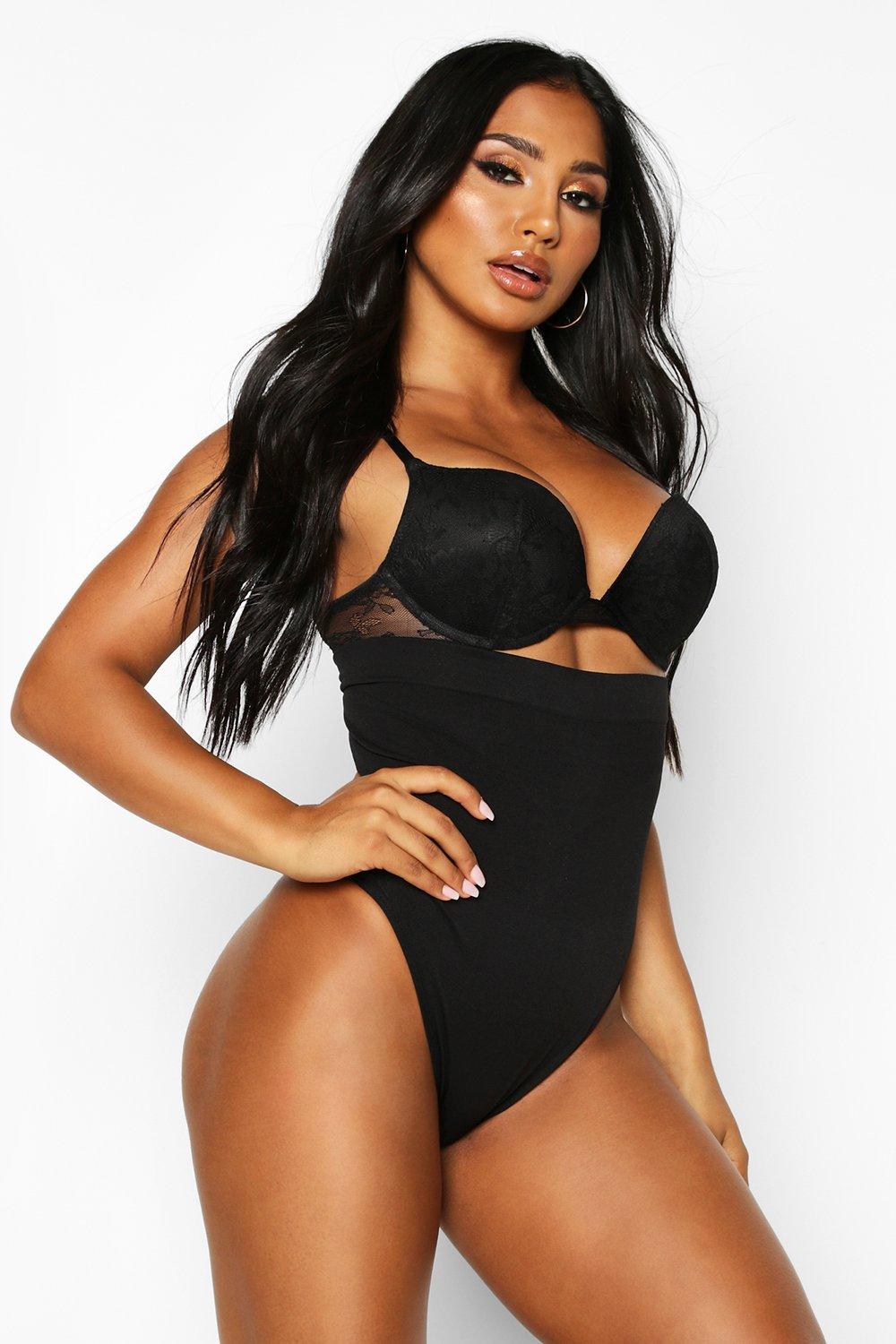 Boohoo Corrigerend Slipje Met Hoge Taille, Black