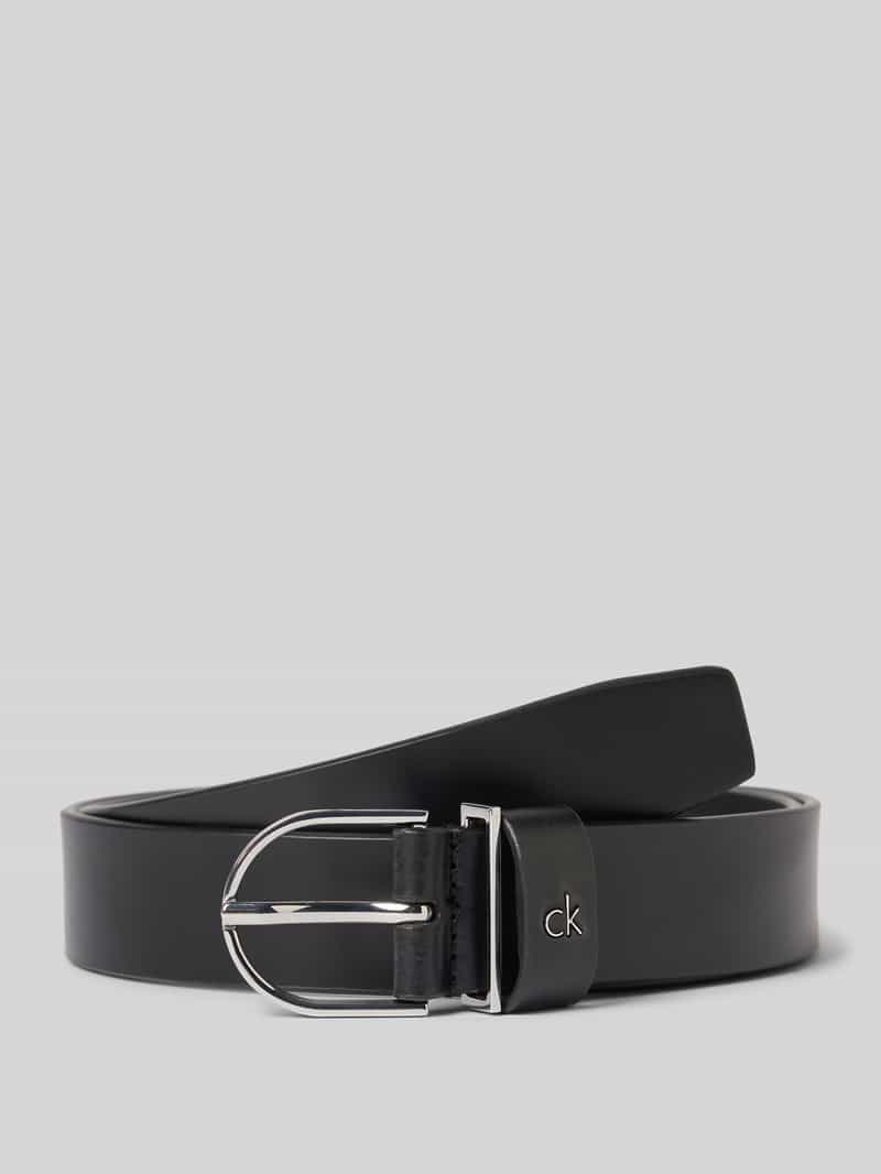 Calvin Klein Leren riem CK METAL LOOP RND BUCKLE 3.0 Logoschrift, eenvoudige doornsluiting