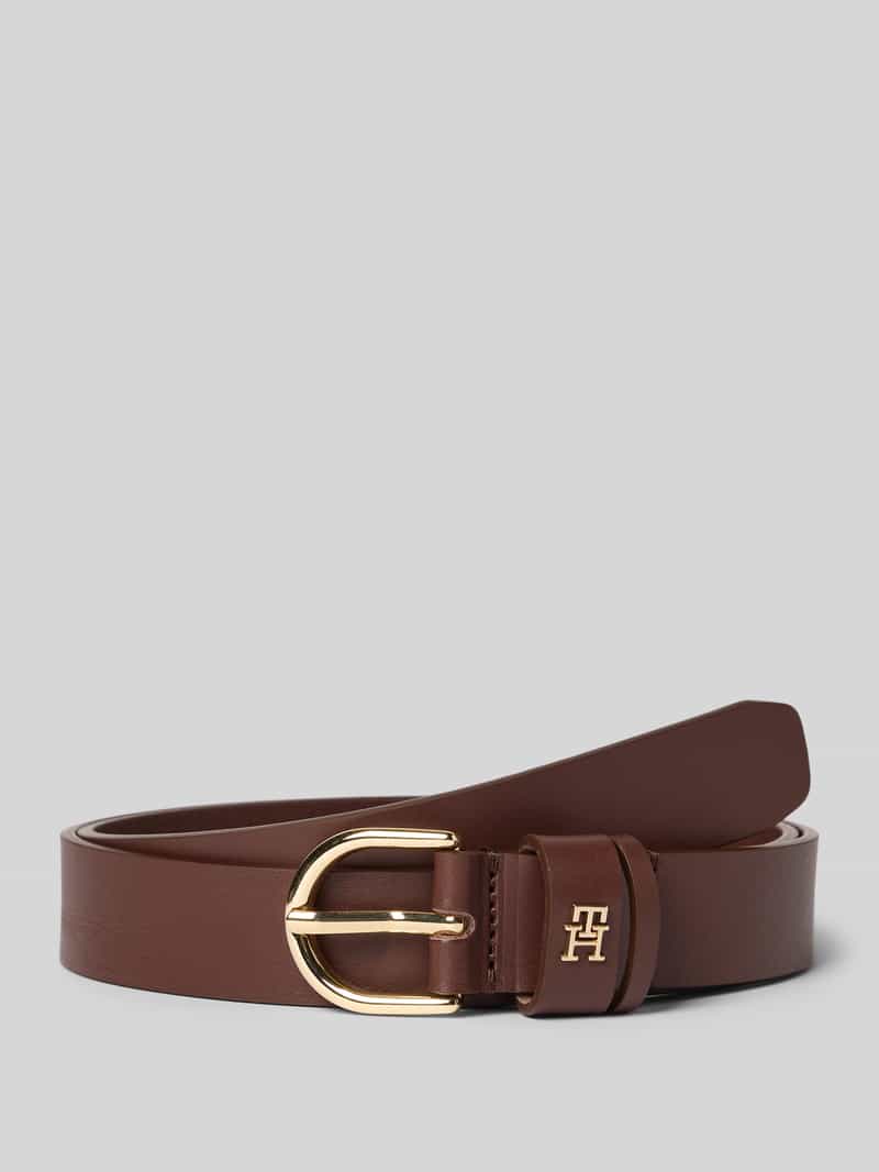 Tommy Hilfiger Leren riem ESSENTIAL EFFORTLESS 2.5 Logo-embleem, zachte haptiek, ovale eenvoudige pin sluiting