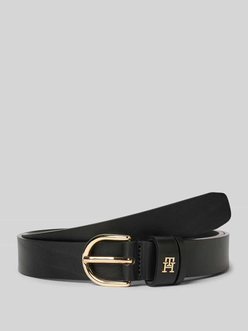 Tommy Hilfiger Leren riem ESSENTIAL EFFORTLESS 2.5 Logo-embleem, zachte haptiek, ovale eenvoudige pin sluiting