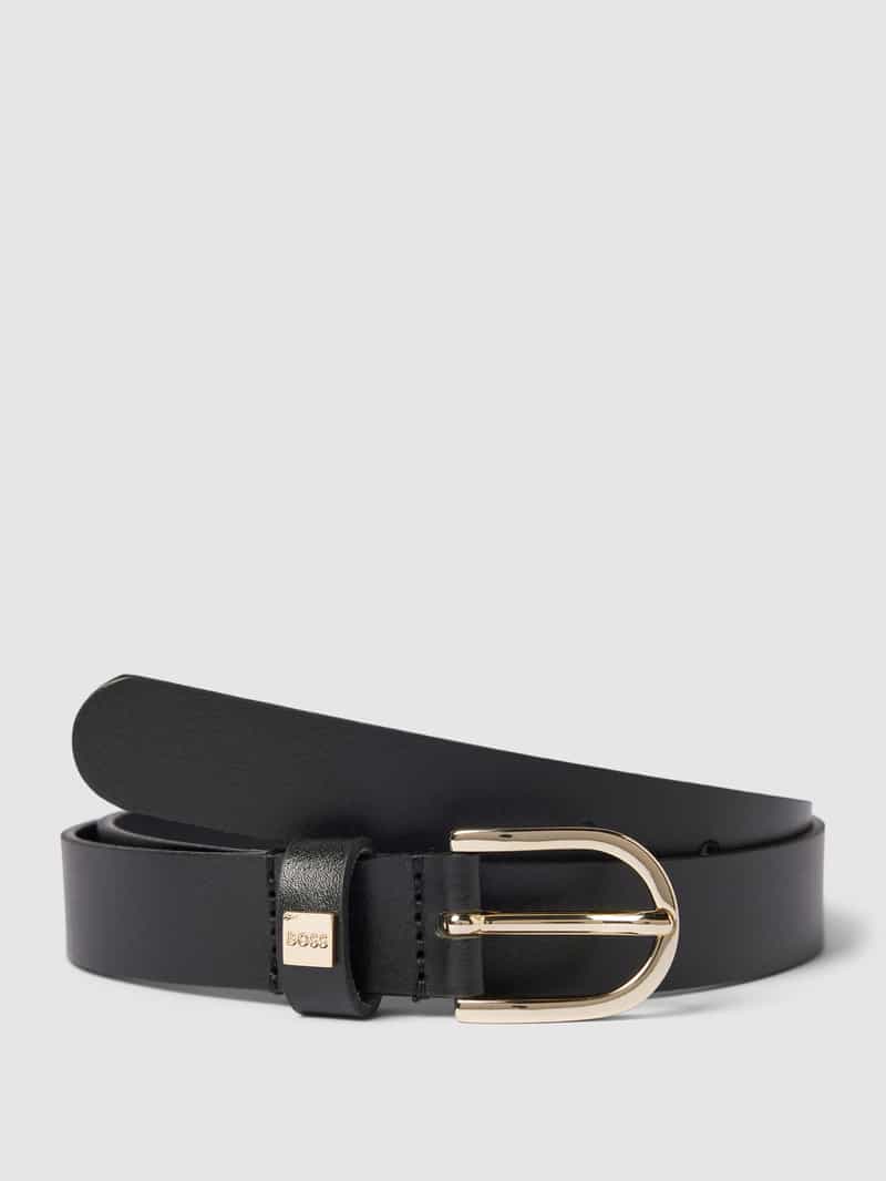 Boss Leren riem Scarlet B. 2,5cm N-R met goudkleurige sluiting en -logo op de lus