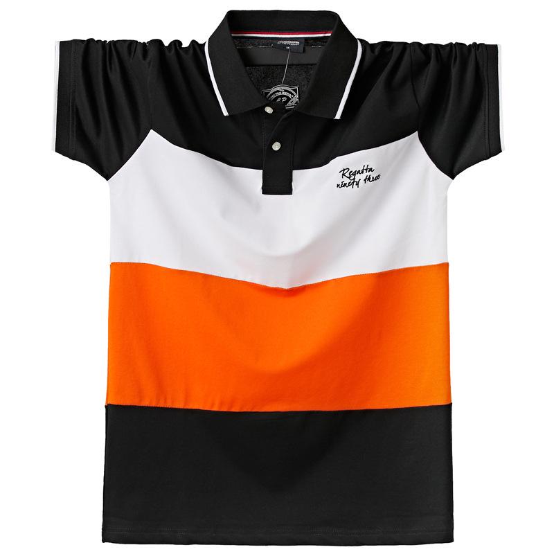 Tooyoo Zomer plus maat poloshirt met korte mouwen en dik revers-T-shirt voor heren XXXXXXL