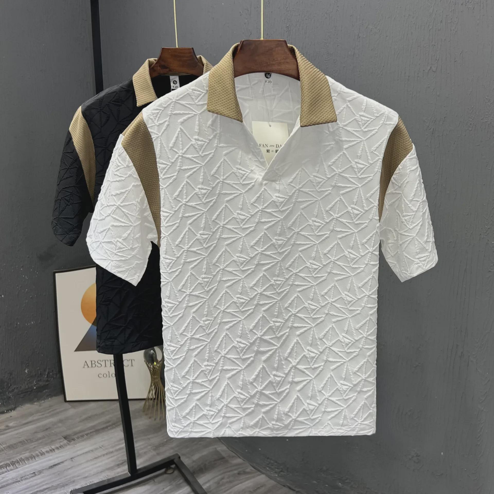 VantaGoods Trendy V-hals poloshirt voor heren - Stijlvol zomertopje met korte mouwen 2024 M wit