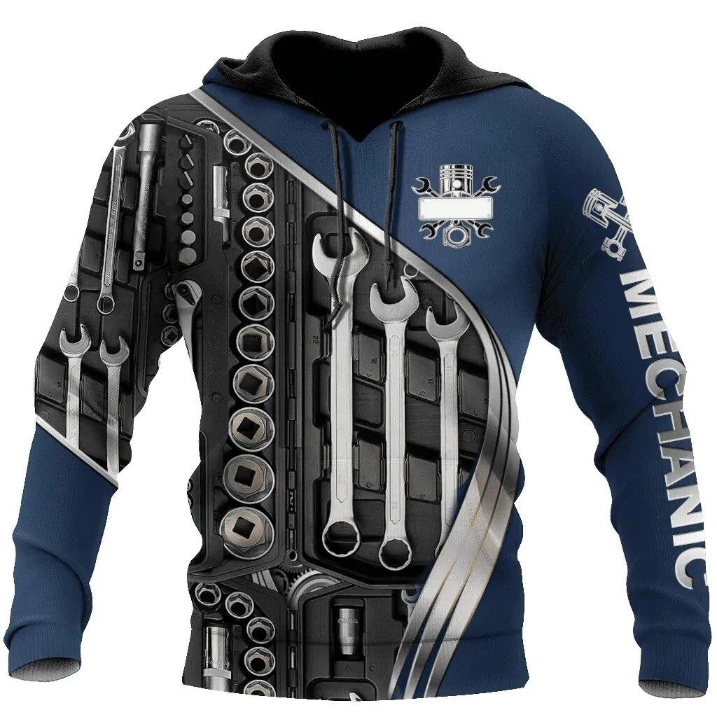 TIP723 Heren Sweatshirt Met Capuchon Vintage T-shirt Herfst Kleding Monteur 3d Print Tops Mode Straat Casual Hoodies Oversized Trui 5XL