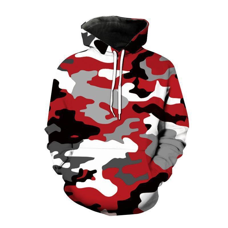Fashion human Mode heren nieuw sweatshirt met capuchon Kleurrijke camouflagekleding 3D digitaal printen herensweatshirt met capuchon 6XL