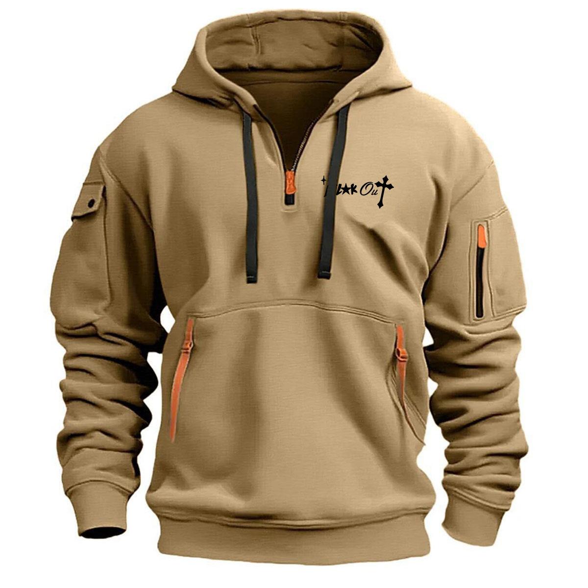 FEGKZLI Fashion Nieuwe herenhoodie Kwartrits Hoodies Zak Sport & Outdoor Streetwear Cool Casual Lente Herfst Kleding Hoodies Sweatshirts XL zwart