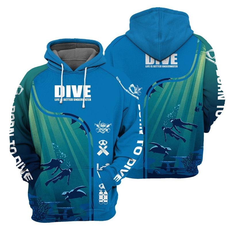 ETST 013 Mode 3D-geprinte duikhoodie Heren Lange mouwen Sweatshirts Lente Herfst Straatsport Tops Pullover Oversized Hoodies Kleding 6XL