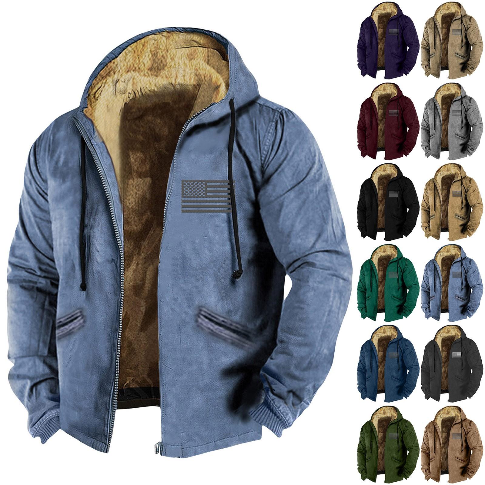 Constantine Herenjack met effen kleur en vlagprint. Herenjack met capuchon, lente en herfst, casual trend en rits XXXXXL Vloot