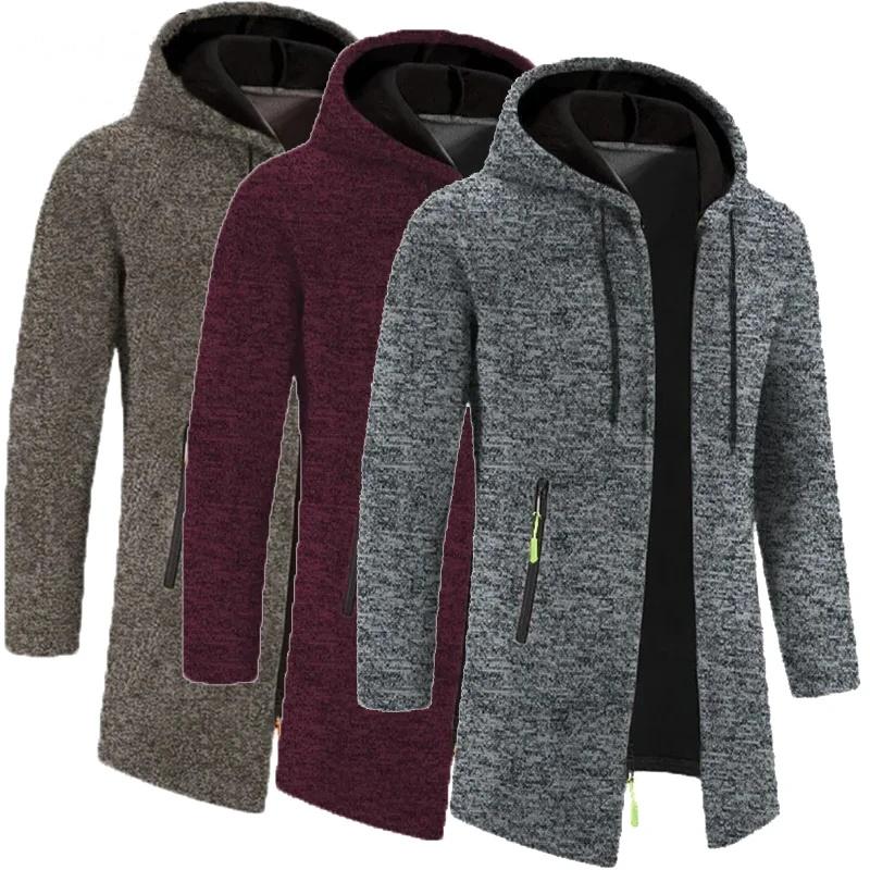 Ladie KAKA Herfst Heren Lange Mouw Sweatshirts voor Heren met Rits Capuchon Heren Oversized Winter Top Jas Jas Warme Streetwear XL lichtgrijze kleur