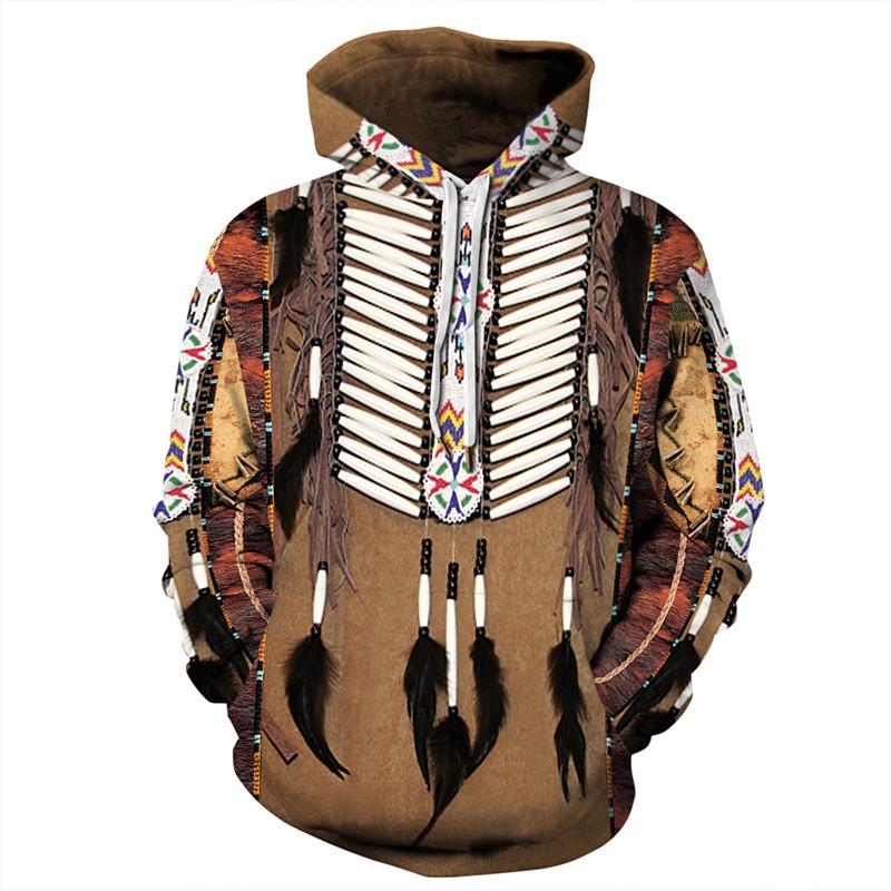 ETST 011 Indiase Boheemse Europese en Amerikaanse modeliefhebbers Hoodie Heren Losse grote maat 3D-geprinte herenhoodie past bij alles 6XL