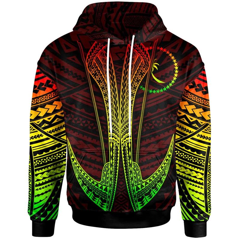 ETST 012 3D Chuuk Staatswapen Polynesische Tatoeage Lapu Lapu Zon Stam Afdrukken Hoodies Voor Heren Kindermode Hooded Hoody Truien 5XL