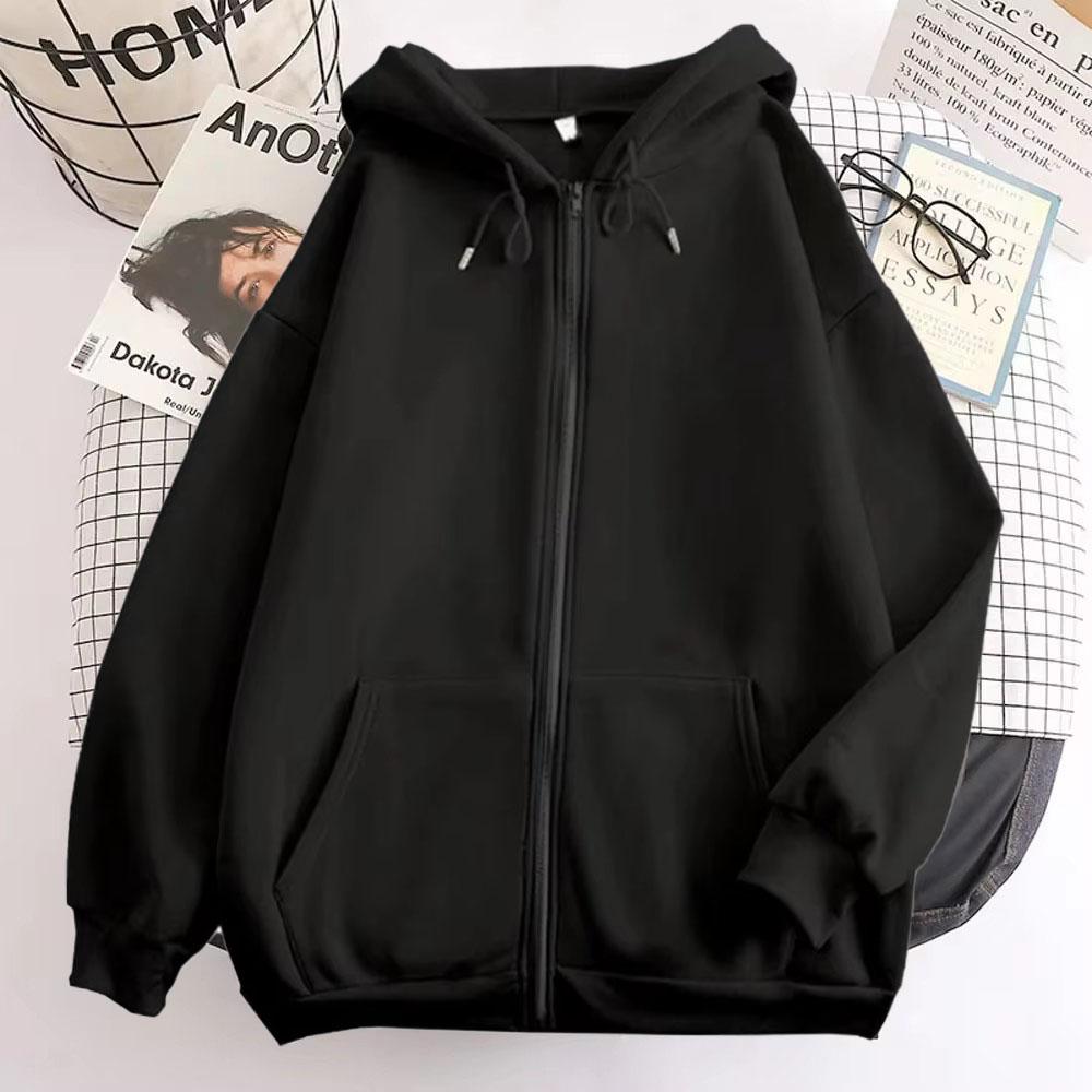 King Billion High Street Hoodie Heren Effen Kleur Ritssluiting Lange Mouw Losse Jas Jassen Casual Capuchon Sweatshirt Y2K Mode Outdoor Kleding M donkergrijze kleur