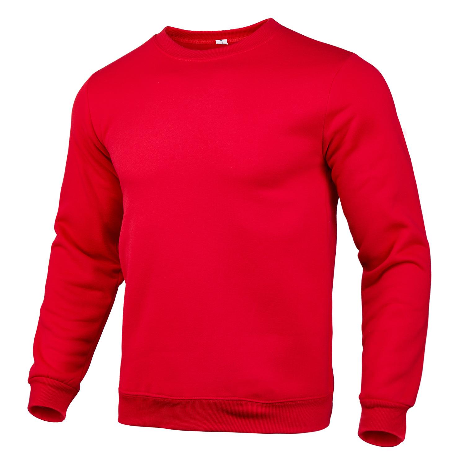 ForYourBeauty Ronde hals Lange mouw Effen kleur Heren Fleece Hoodie Pullover Casual Sport Warme kleding Sweatshirt M zwart