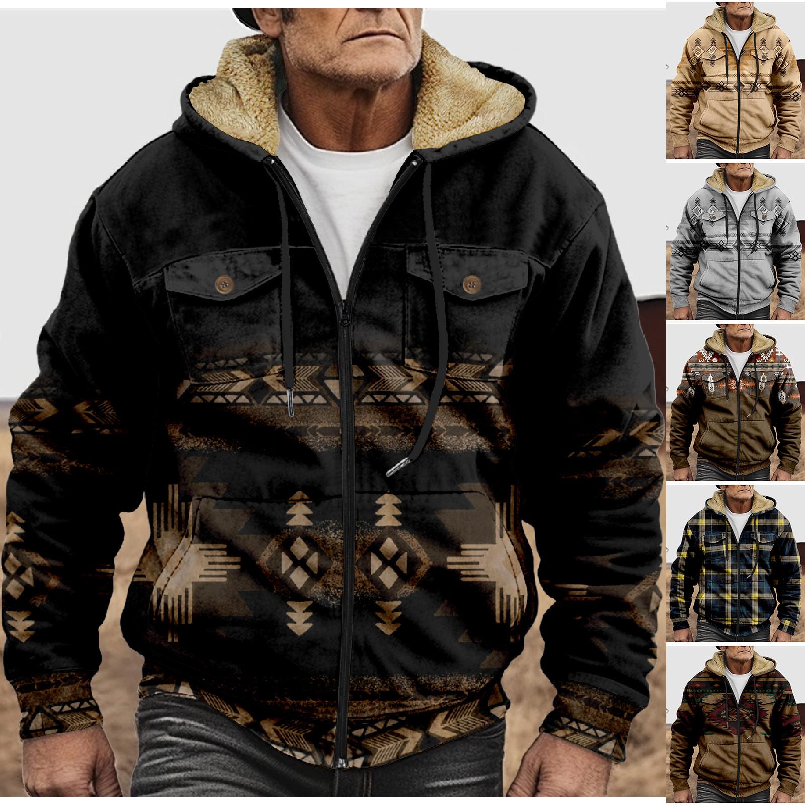 Spicy chicken Heren Winter Rits Capuchon Fleece Sweatshirt Met Opgestikte Zak Casual Jack M