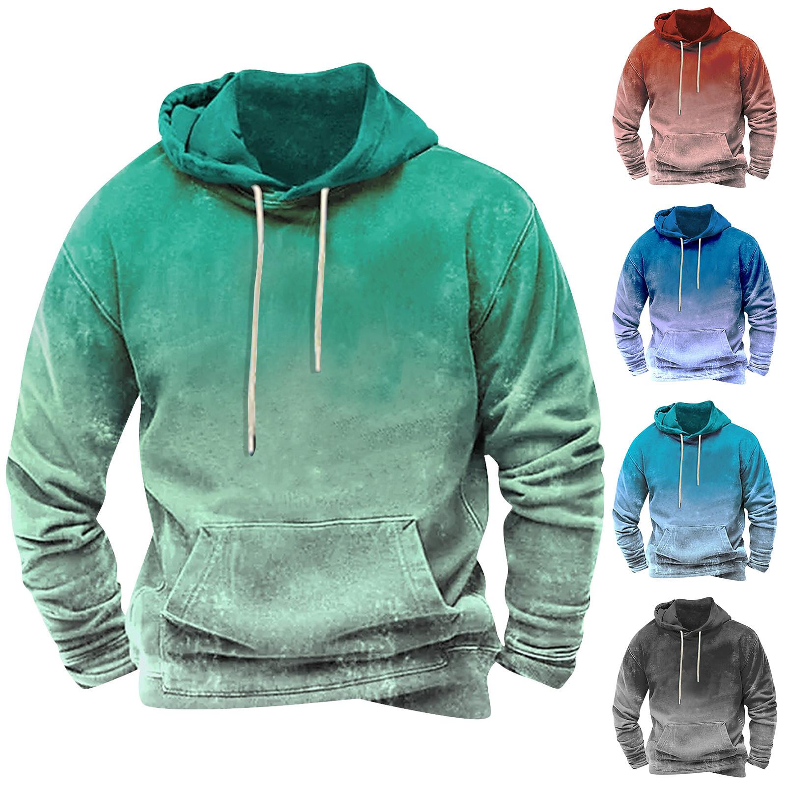 Swimwear Heren print pluche warme jas fleece trui casual jas zak trui herfst winterjas XL wijn