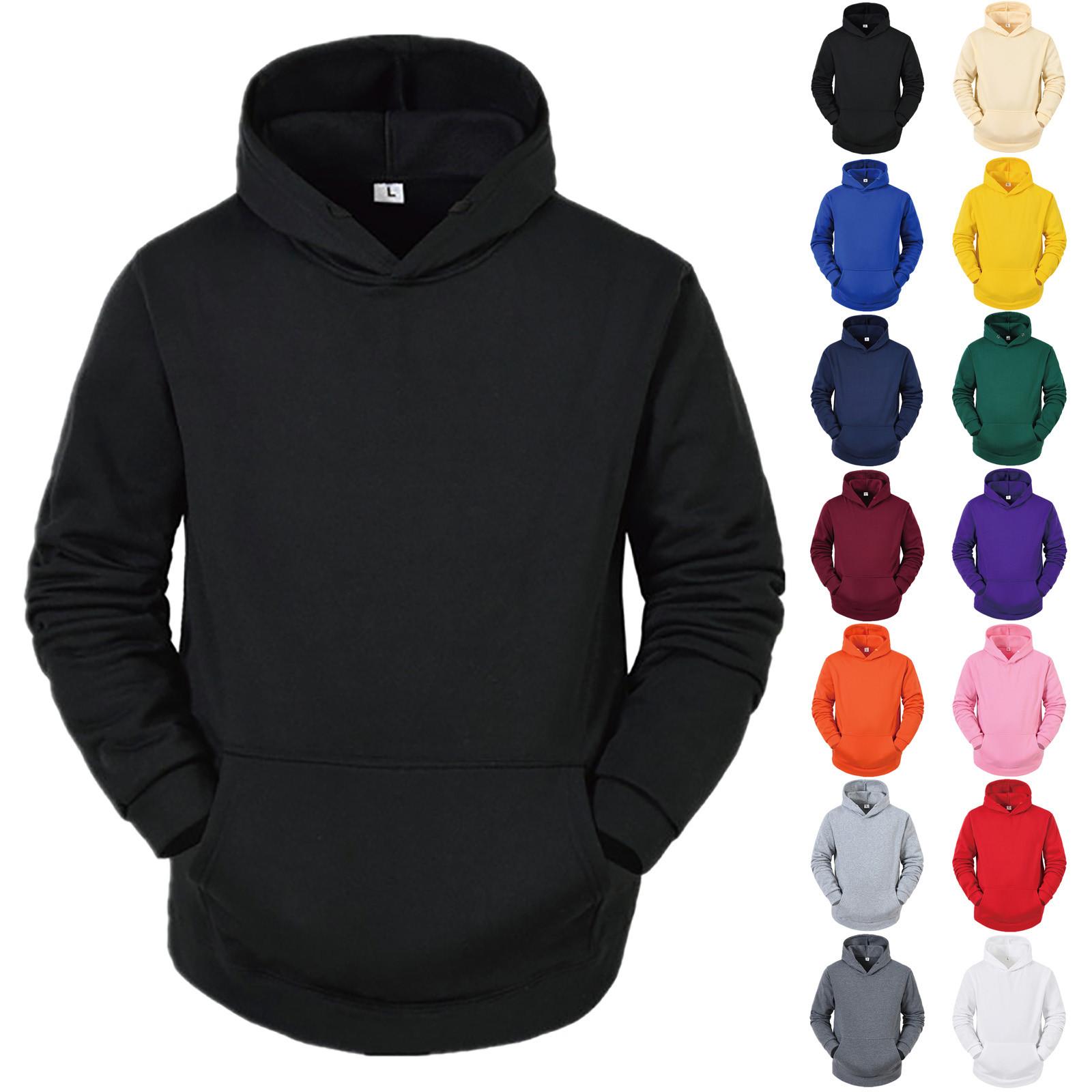 Ren Bag Herfst- en winterherensweater met capuchon Herensweater met lange mouwen XL geel