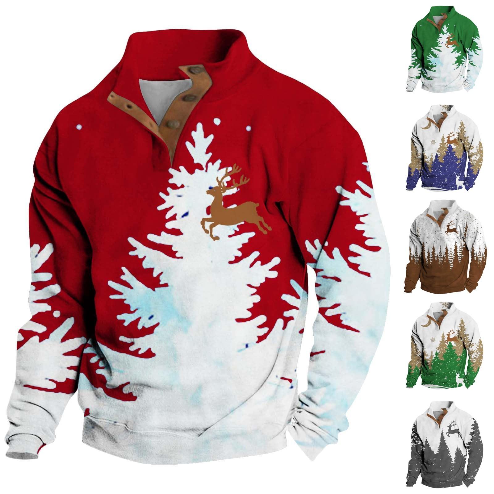 Linglong Lente en herfst herensweatshirt met staande kraag is outdoor casual truien tops M rood