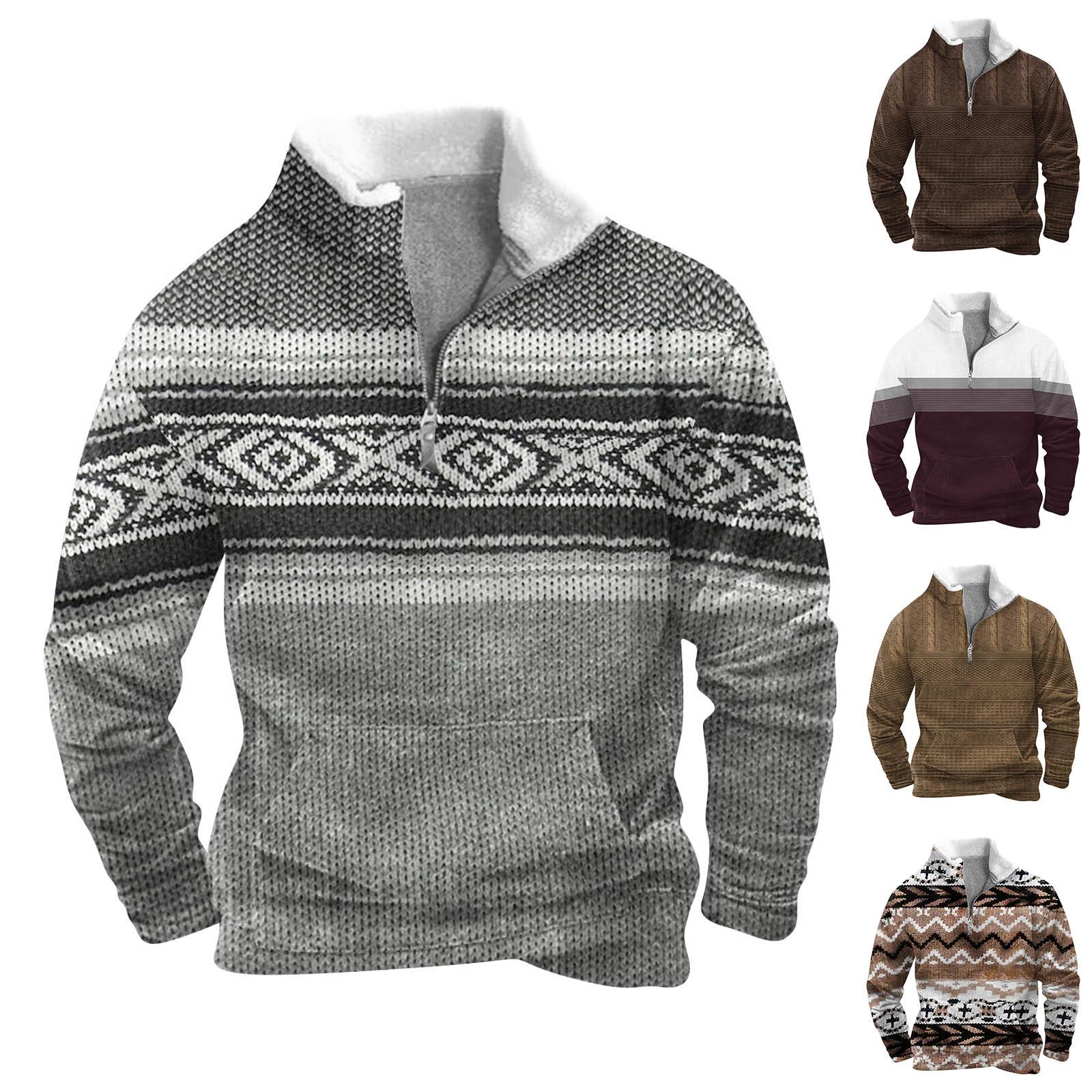 Sinking fish Lente en herfst herensweatshirt met staande kraag is outdoor casual truien tops XL wijn