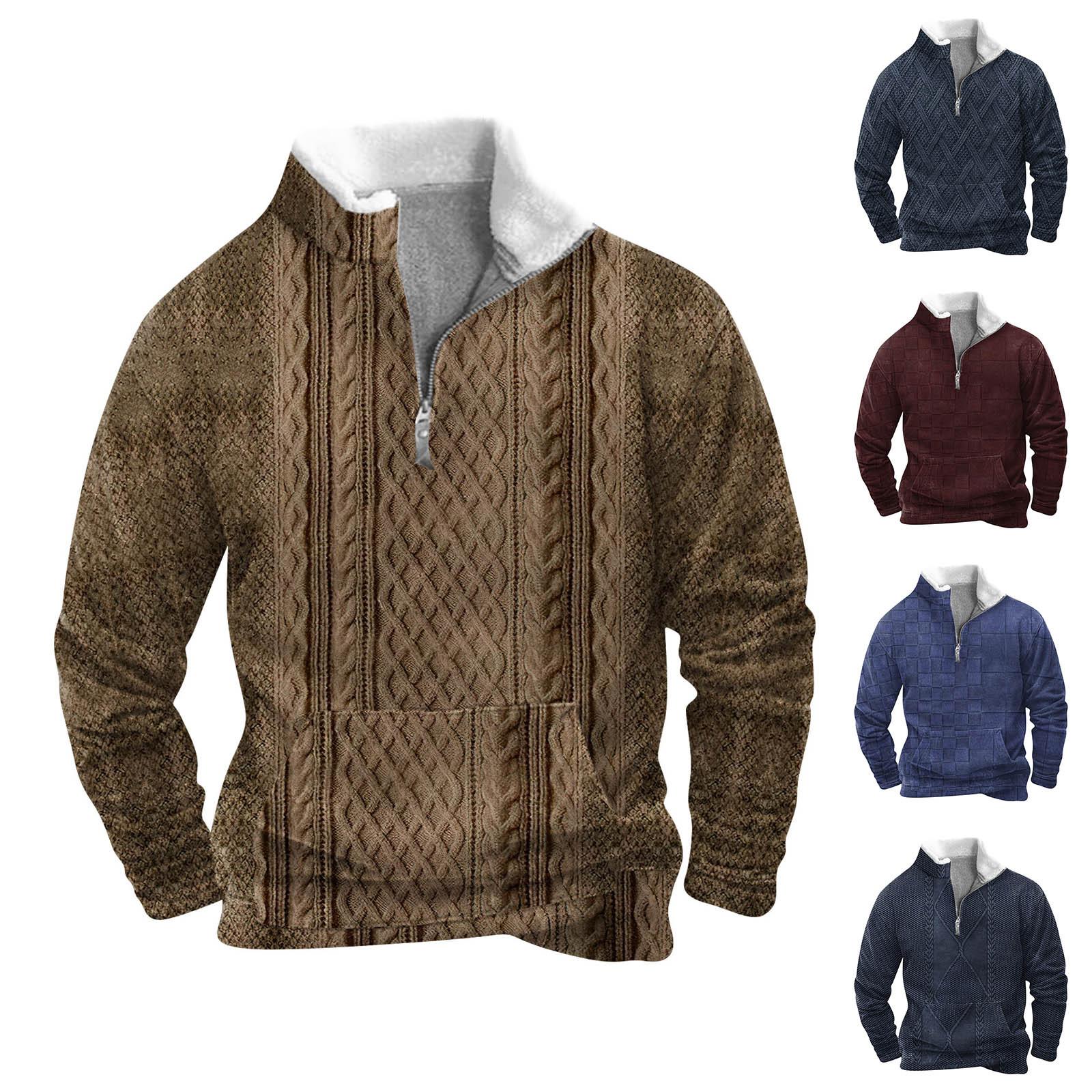 Sinking fish Lente en heren staande kraag sweatshirt is outdoor casual truien tops XL wijn