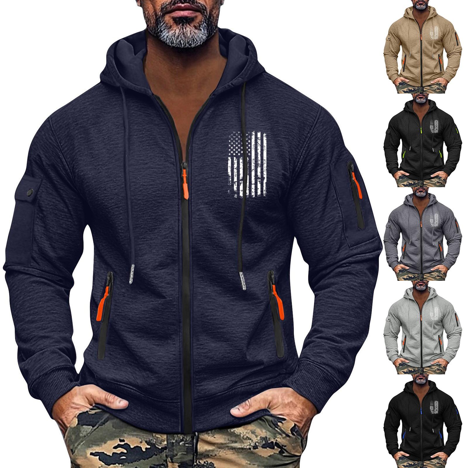 Ren Beauty Heren Sweatshirt Hoodie Rits Arm Zak Cardigan Heren Sport Grote Maat Casual Hoodie XL Vloot