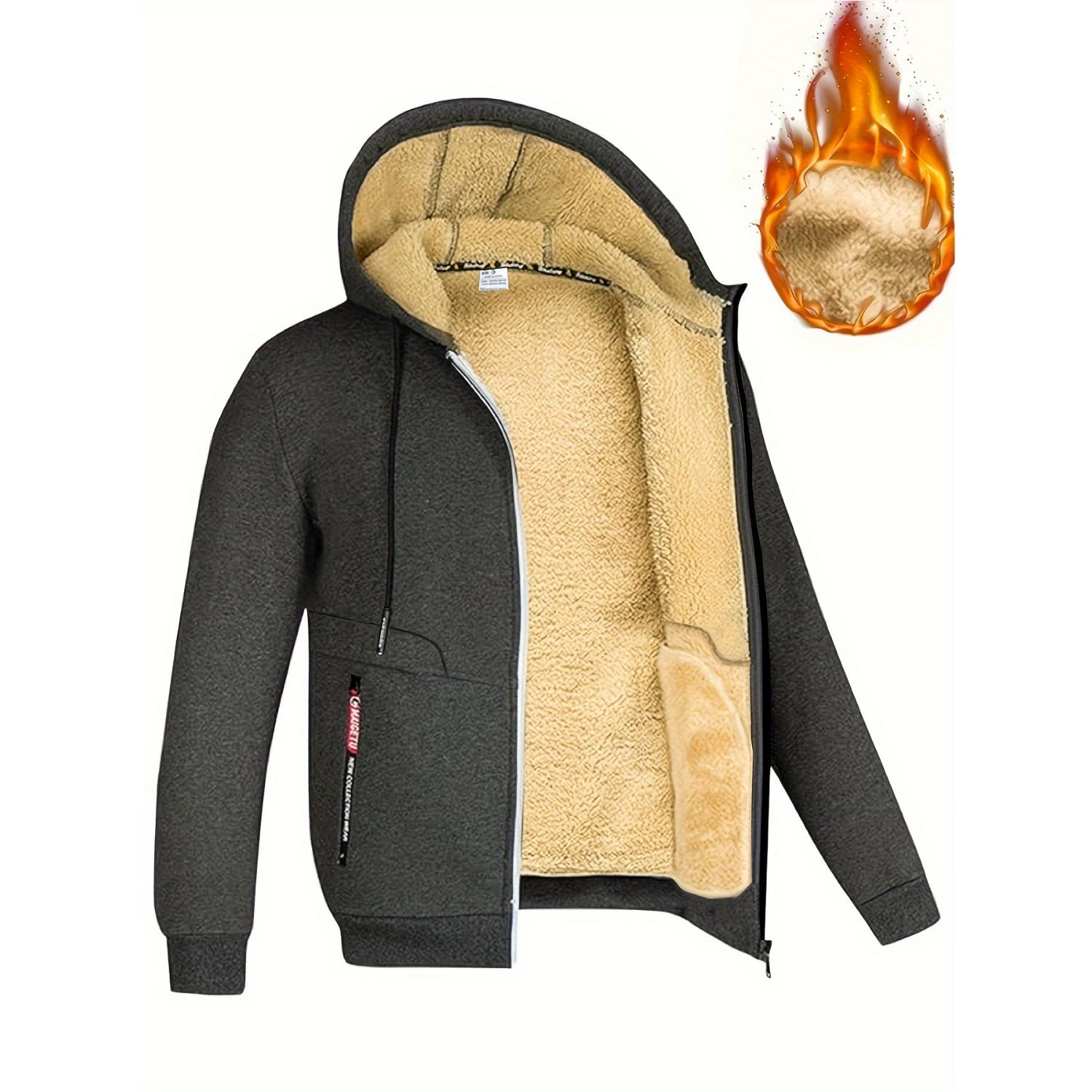 JOHO - CarGear Heren Casual Warm Fleece Rits Hoodie, Rits Capuchon Jas voor de Herfst Winter S donkerblauwe kleur
