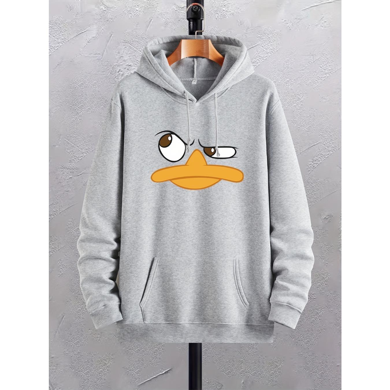 Boutique sports suit series 2 Cartoon Duck Print Hoodies voor heren, grafische hoodie met kangoeroezak, comfortabele losse trendy trekkoord capuchontrui 3XL