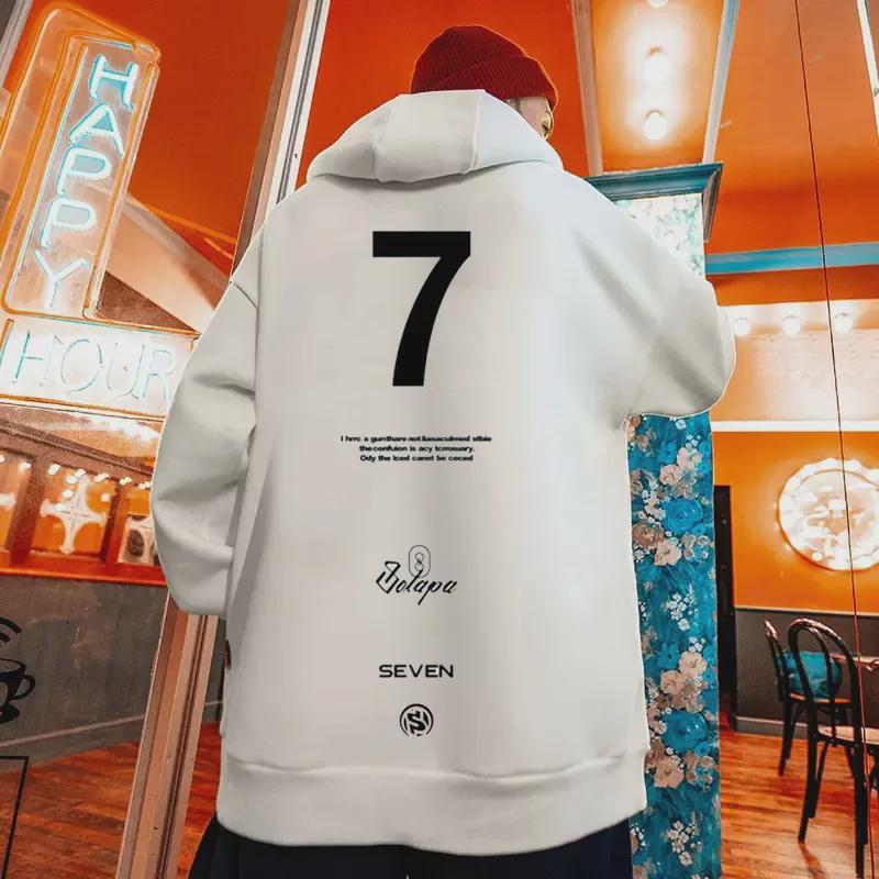 VantaGoods Heren herfstmode hooded sweatshirt, nationale trend, grote maten (8XL), Koppelsjasje met fluwelen voering. L