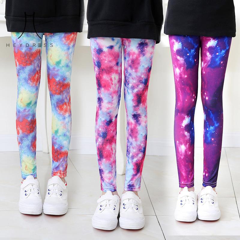 HEYDRESS Nieuwe lente herfst dunne legging voor meisjes stretch bedrukte broek grote kinderbroek 80