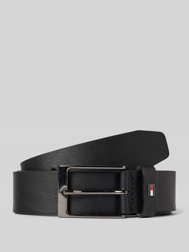 Tommy Hilfiger Leren riem LAYTON 3.5 Metalen patch, eenvoudige doornsluiting
