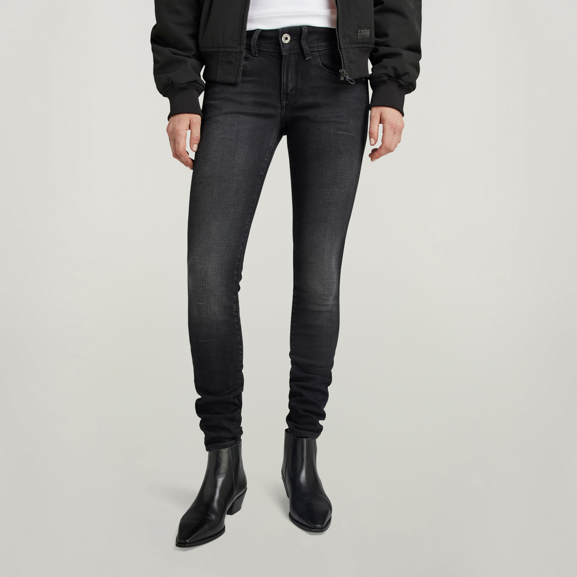 G-Star RAW Lynn Mid Skinny Jeans - Grijs - Dames