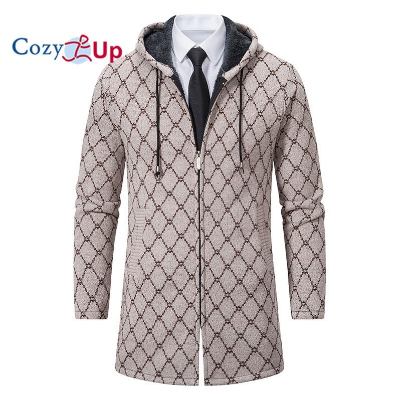 Cozy Up Herfst heren halflange trui mode casual kapmantel gebreide mode trui vest 3XL beige