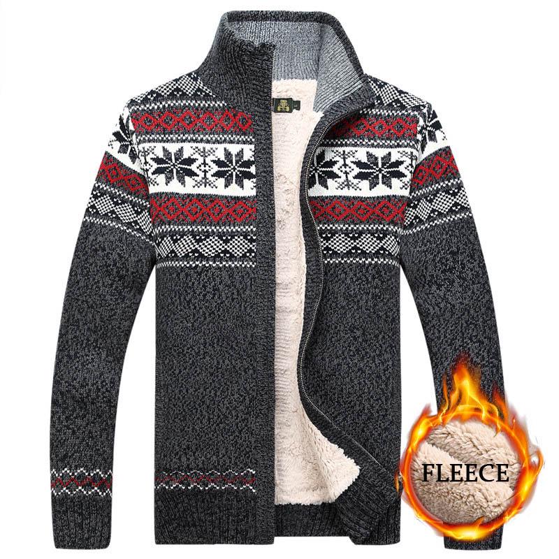 MIO-Fashion Fluwelen gebreid vest voor heren Herfst- en winterwollen vest Casual dikkere warme fleecejas 3XL grijs