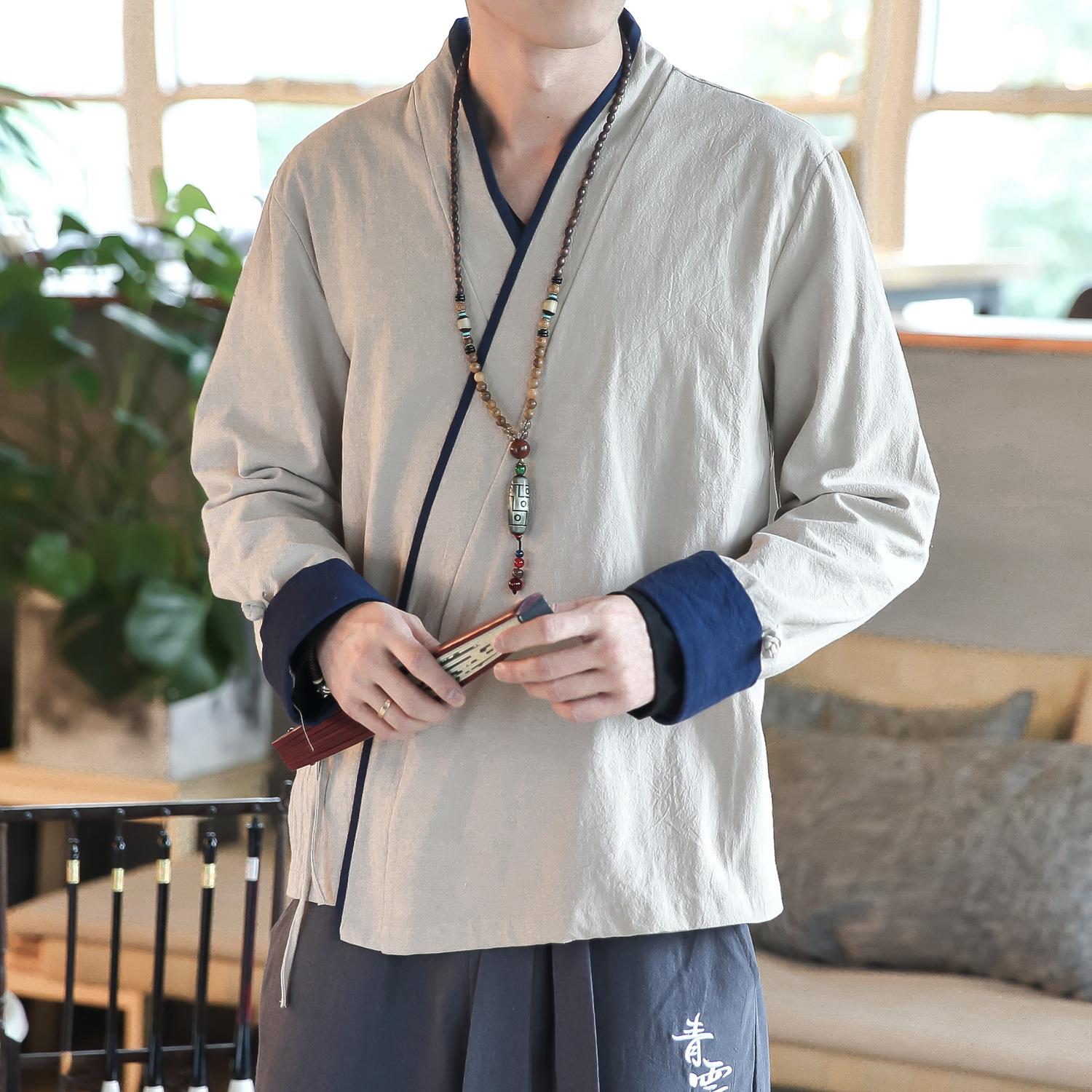 Ki Wi Plus Size Mannen Kimono Vest Traditionele Japanse Mannelijke Yukata Samurai Kleding Casual Harajuku Kimono Jassen Streetwear XXXXXL marineblauwe kleur