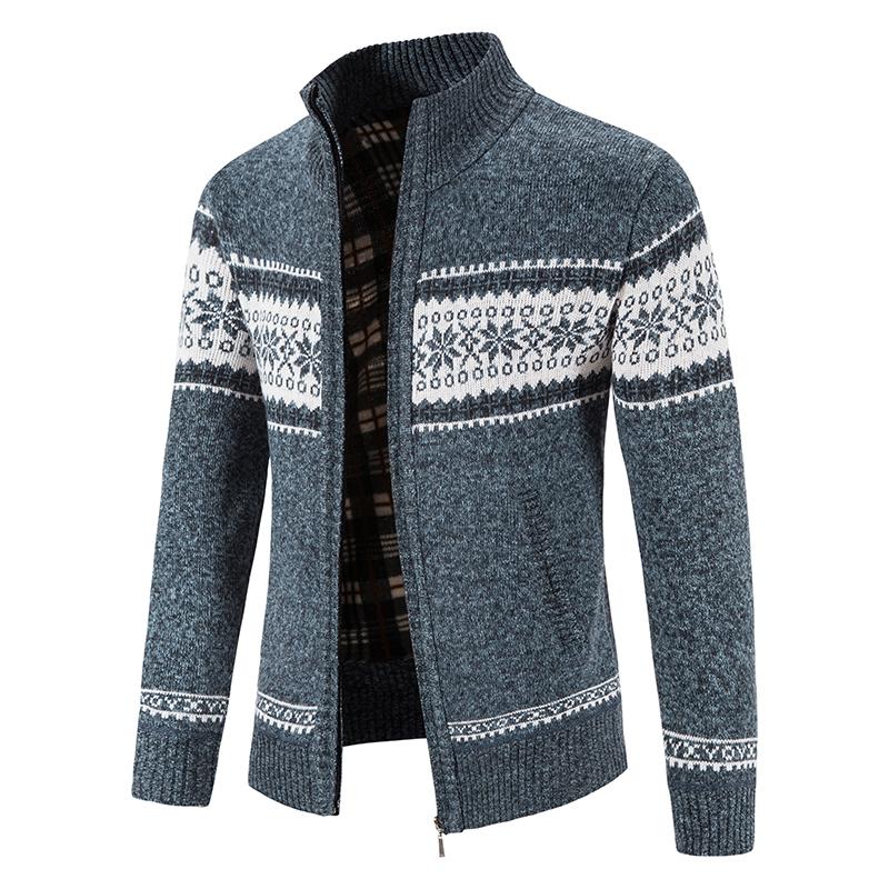 JOHO - CarGear Winter Heren Fleece Cardigan Kerst Gebreide Trui Jas Business Casual Jas Heren Wollen Kasjmier Kleding XXXL