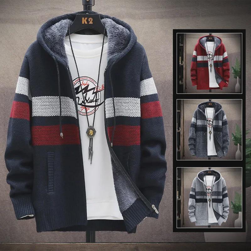 VantaGoods 2023 Heren Koreaans Slim Fit Gebreid Cardigan Trui Jas voor Lente, Herfst, Winter 4XL lichtgrijze kleur