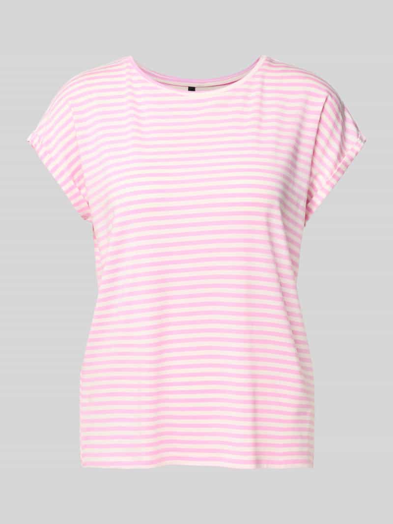 Vero Moda Shirt met ronde hals VMAVA PLAIN SS TOP STRIPE GA JRS NOOS