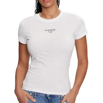 TOMMY JEANS Shirt met ronde hals TJW SLIM ESSENTIAL LOGO 1 SS EXT met  logo-opdruk, ronde hals