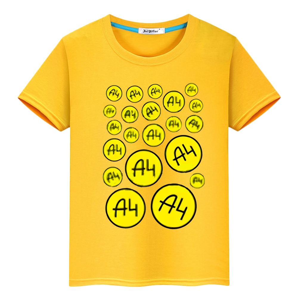 Rice grain childrens clothing factory direct sales Vlad a4 Zomer T-shirt 100% Katoen Anime Tees Korte jongens Tops Merch A4 Lamba pride tshirt y2k een stuk kinderkleding meisjes 140 geel