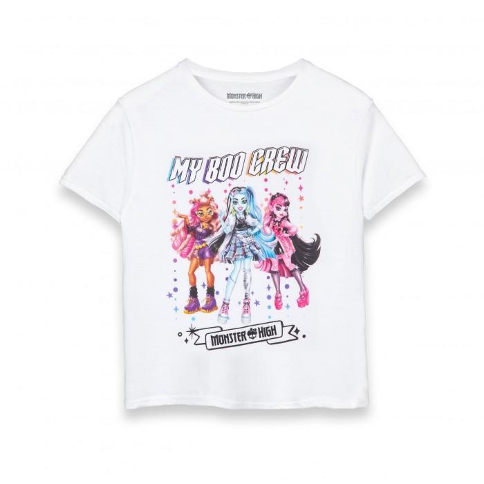 Monster High Boo-T-shirt met ronde hals voor meisjes 9-10 Years wit