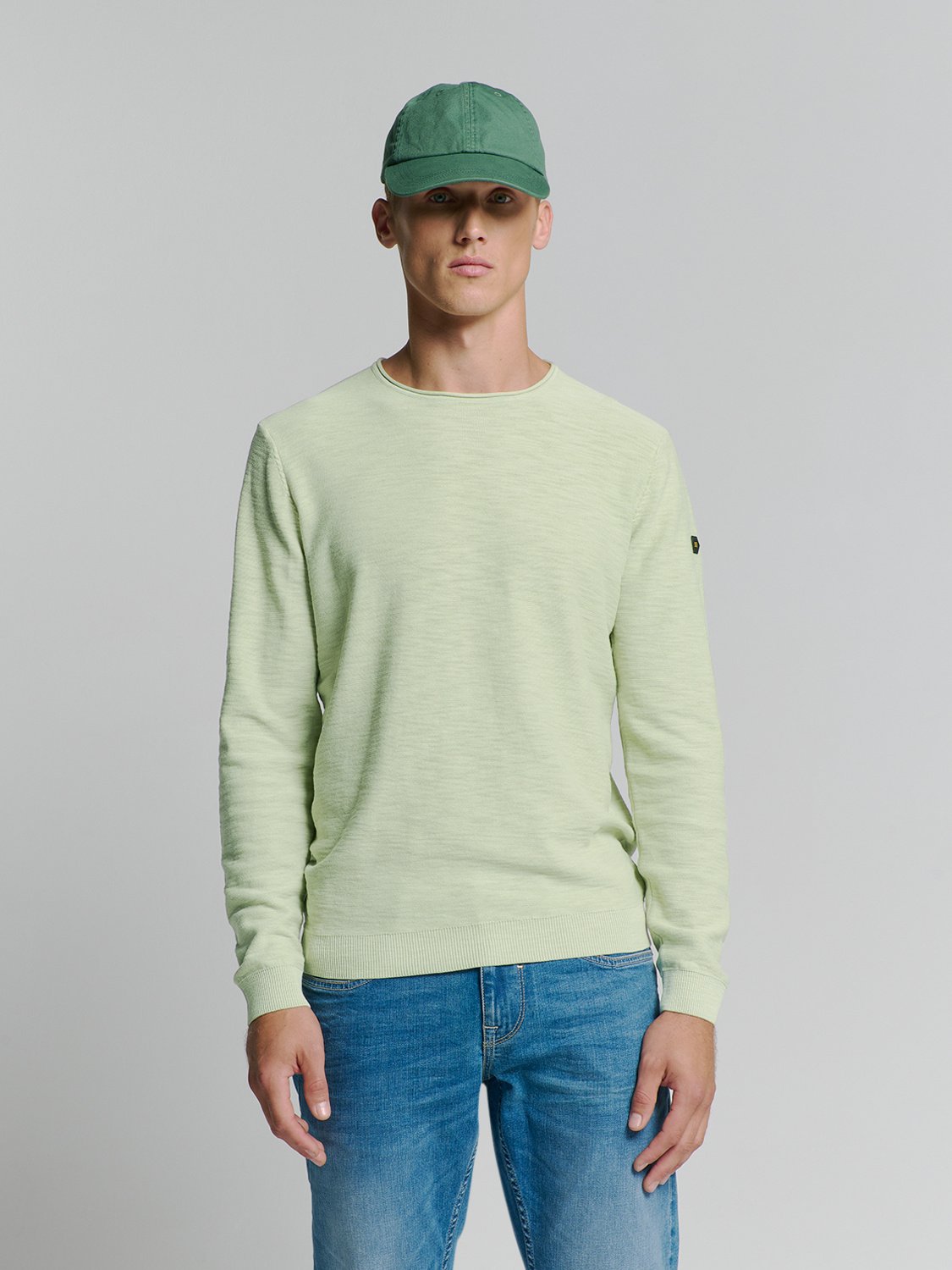 No Excess Pullover Crewneck Garment Dyed + Stone Washed Mint 
