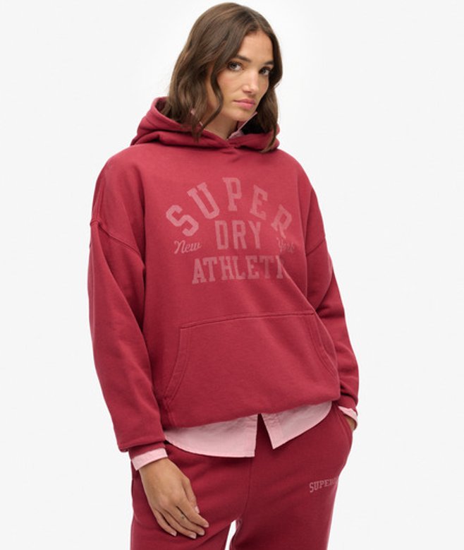 Superdry Athletic Essentials Hoodie met Losse Pasvorm Red