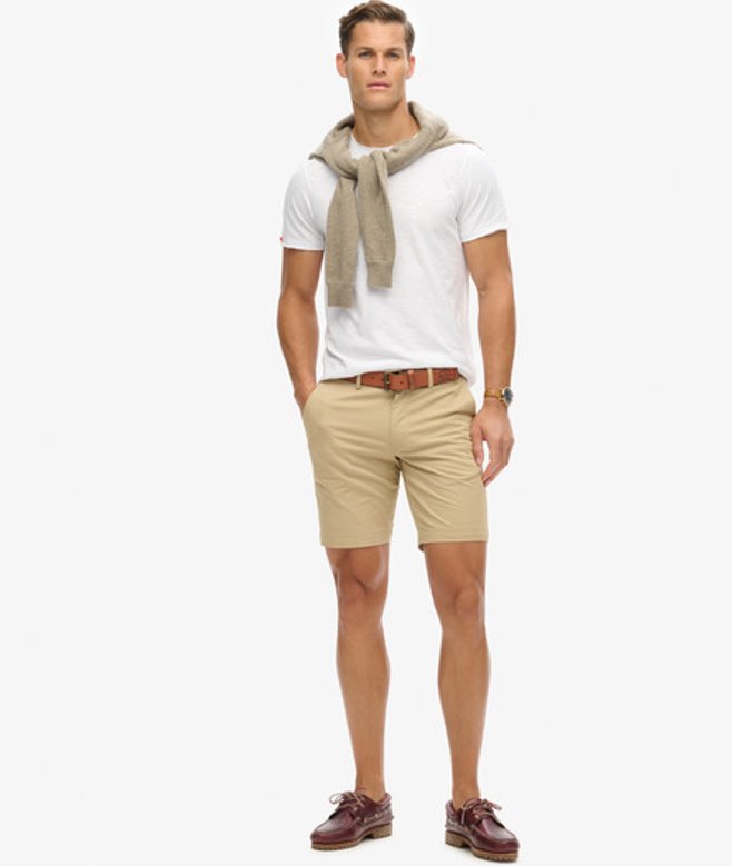 Superdry Chinoshort met Stretch Beige