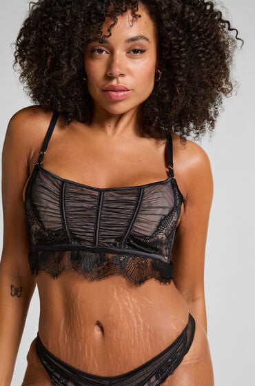 Hunkemöller Niet-voorgevormde longline beugel bh Cynthia Zwart